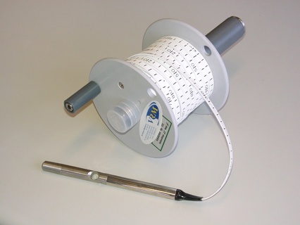 Measuring tape L=15 m, m/cm scale, audible signal/lamp, manual model
