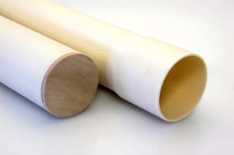 PVC-Sumpfrohr 250x7,7 PN8 L=1m, Bodenstopf aus Holz
