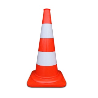 Traffic cone, orange H=50cm with 2 x white stripe