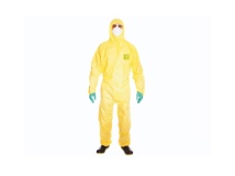 Overall Spacel 3000 RA/EBJ yellow. Size 4/XL, PE, disposable with hood. EN1512, Cat. 3, type 3/5