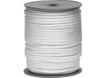 Nylon rope, white, braided ø6mm, rol 100m