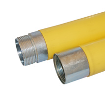 High impact-resistant casing 90 right-hand thread L=0.5m (direct thread), steel-threaded ends
